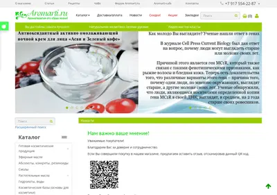 Снимок главной страницы aromarti.ru