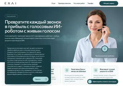 Снимок главной страницы call-exai.ru