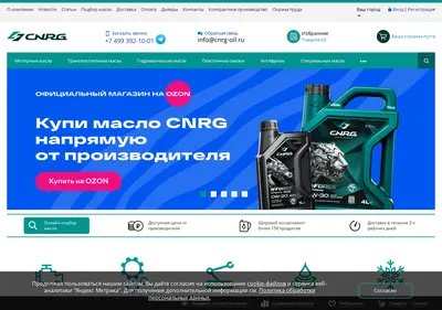 Снимок главной страницы cnrg-oil.ru