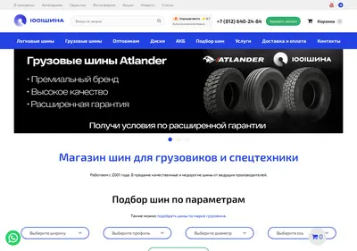 Снимок главной страницы 1001shina.ru