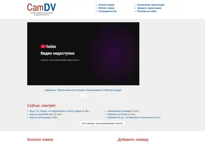 Снимок главной страницы camdv.ru
