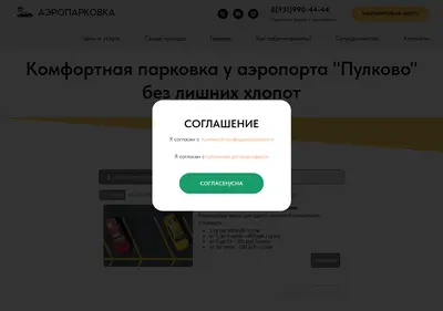 Снимок главной страницы aeroparkovka.ru