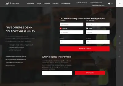 Снимок главной страницы aerodar.ru