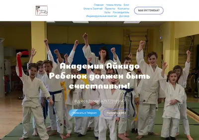 Снимок главной страницы academyaikido.ru