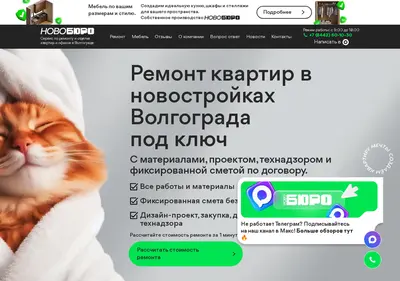 Снимок главной страницы novoburo.ru