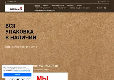 Снимок главной страницы academ-upakovka.ru