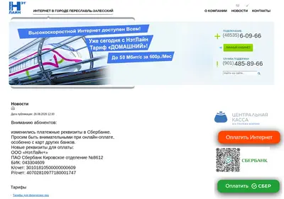 Снимок главной страницы netline.su