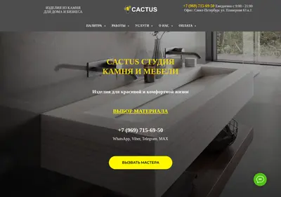 Снимок главной страницы cactusstone.ru
