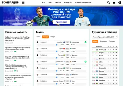 Снимок главной страницы bombardir.ru