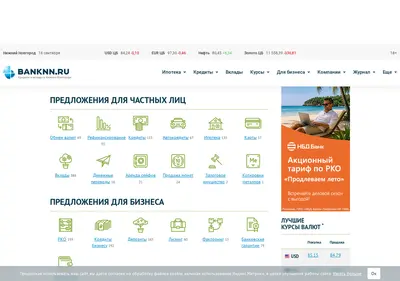 Снимок главной страницы banknn.ru