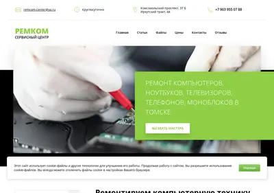 Снимок главной страницы remcom.su