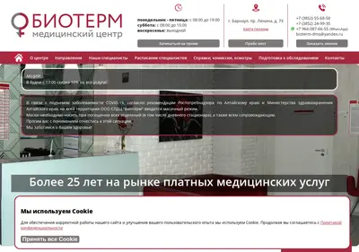 Снимок главной страницы bioterm-clinic.ru