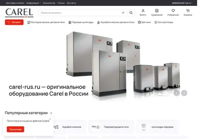 Снимок главной страницы carel-rus.ru