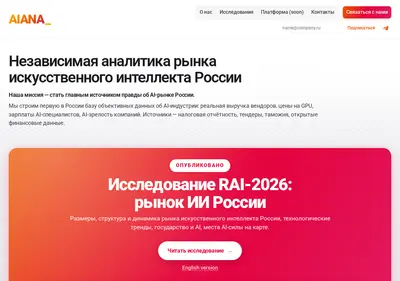 Снимок главной страницы aiana.ru