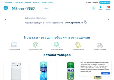 Снимок главной страницы nowa.su
