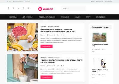 Снимок главной страницы 8women.ru