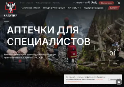 Снимок главной страницы caduceus-med.ru