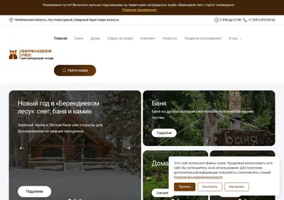 Снимок главной страницы berendeevles.ru