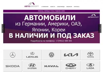 Снимок главной страницы autoimport62.ru