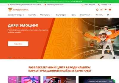 Снимок главной страницы aerodynamika-nn.ru