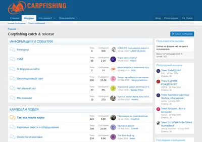 Снимок главной страницы carpfishing.ru