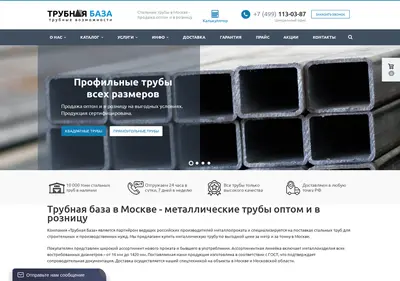 Снимок главной страницы baza-trub.ru