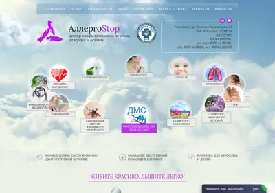 Снимок главной страницы allergostop74.ru