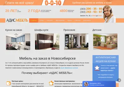 Снимок главной страницы adis-nsk.ru