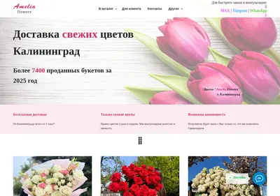 Снимок главной страницы amelia-flowers.ru