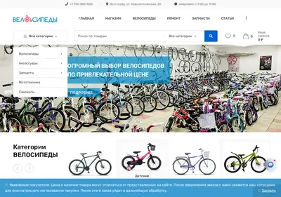 Снимок главной страницы alisa-bike.ru