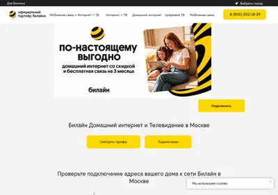 Снимок главной страницы beeline0.ru