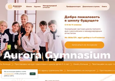 Снимок главной страницы auroragymnasium.ru
