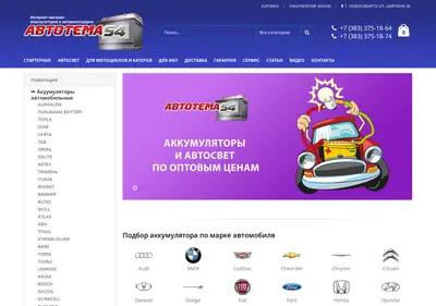 Снимок главной страницы autotema54.ru