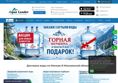Снимок главной страницы aqualeader.ru