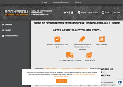 Снимок главной страницы bronevoy43.ru