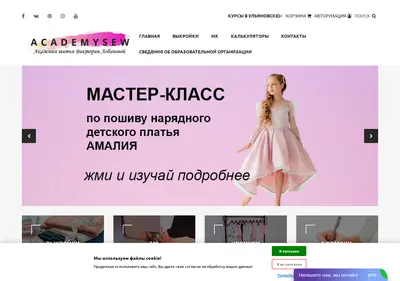 Снимок главной страницы academysew.ru