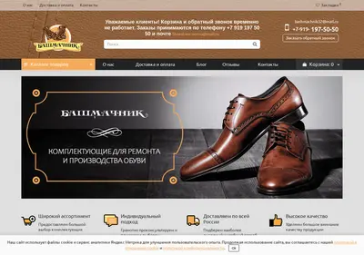 Снимок главной страницы bashmachnik32.ru