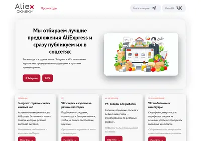 Снимок главной страницы ali-ex.ru