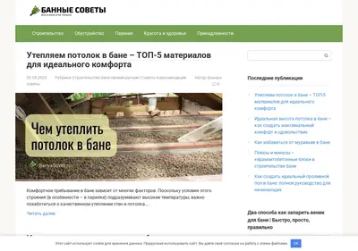 Снимок главной страницы banyasovet.ru