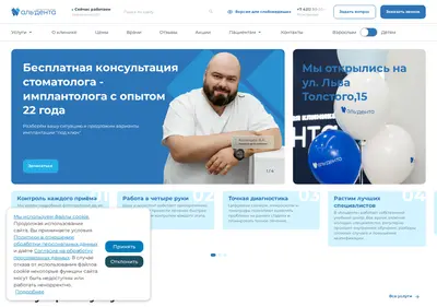 Снимок главной страницы aldenta27.ru