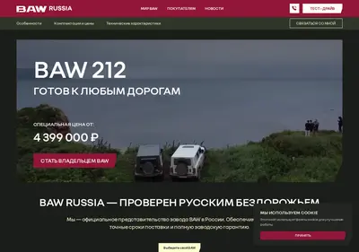 Снимок главной страницы bawrussia.ru
