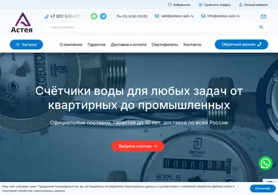Снимок главной страницы asteya-spb.ru