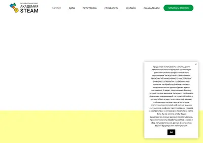 Снимок главной страницы academ-steam.ru