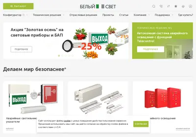 Снимок главной страницы belysvet.ru