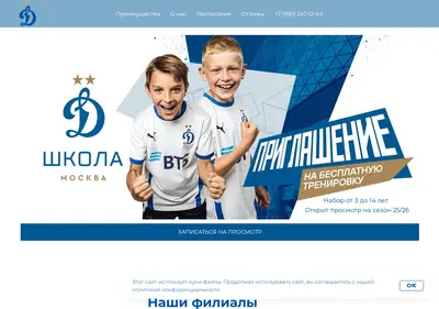 Снимок главной страницы динамо-футбольная-школа.рф