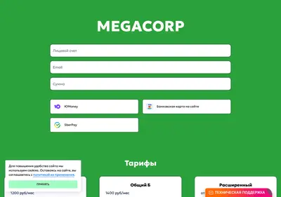 Снимок главной страницы megacorp.su