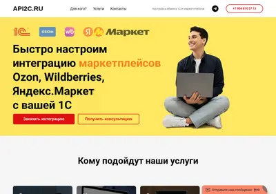 Снимок главной страницы api2c.ru
