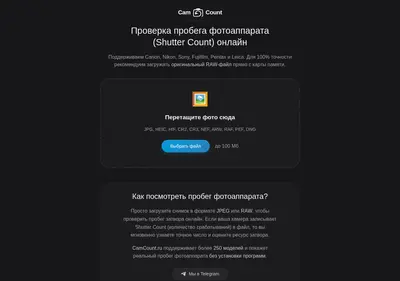 Снимок главной страницы camcount.ru