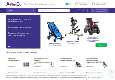 Снимок главной страницы adaptgo.ru
