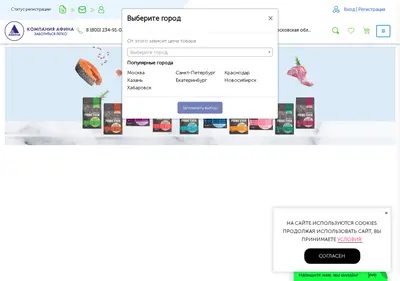 Снимок главной страницы afina-pet.ru